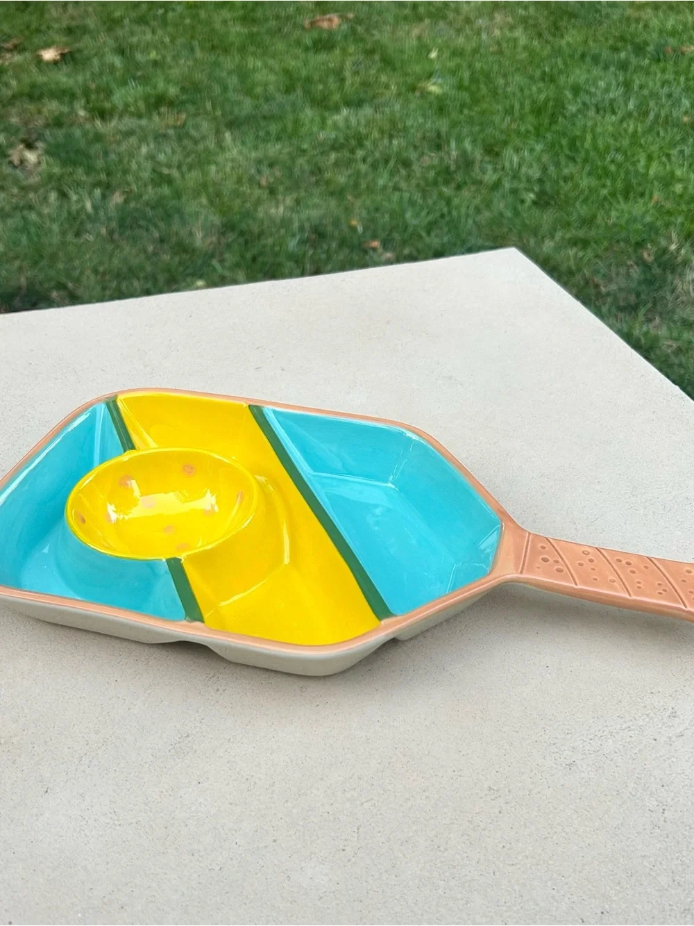 Pickleball Paddle Serving Platter Chip Dip Dish